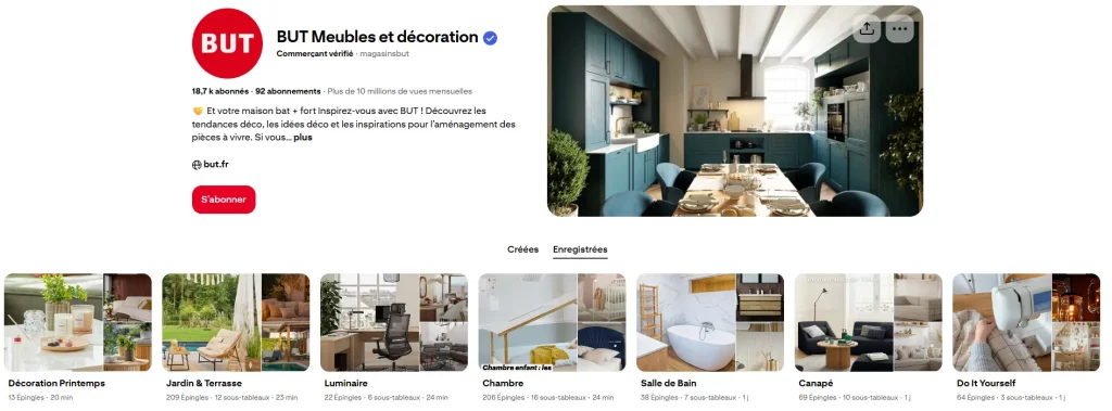 pinterest de la marque BUT